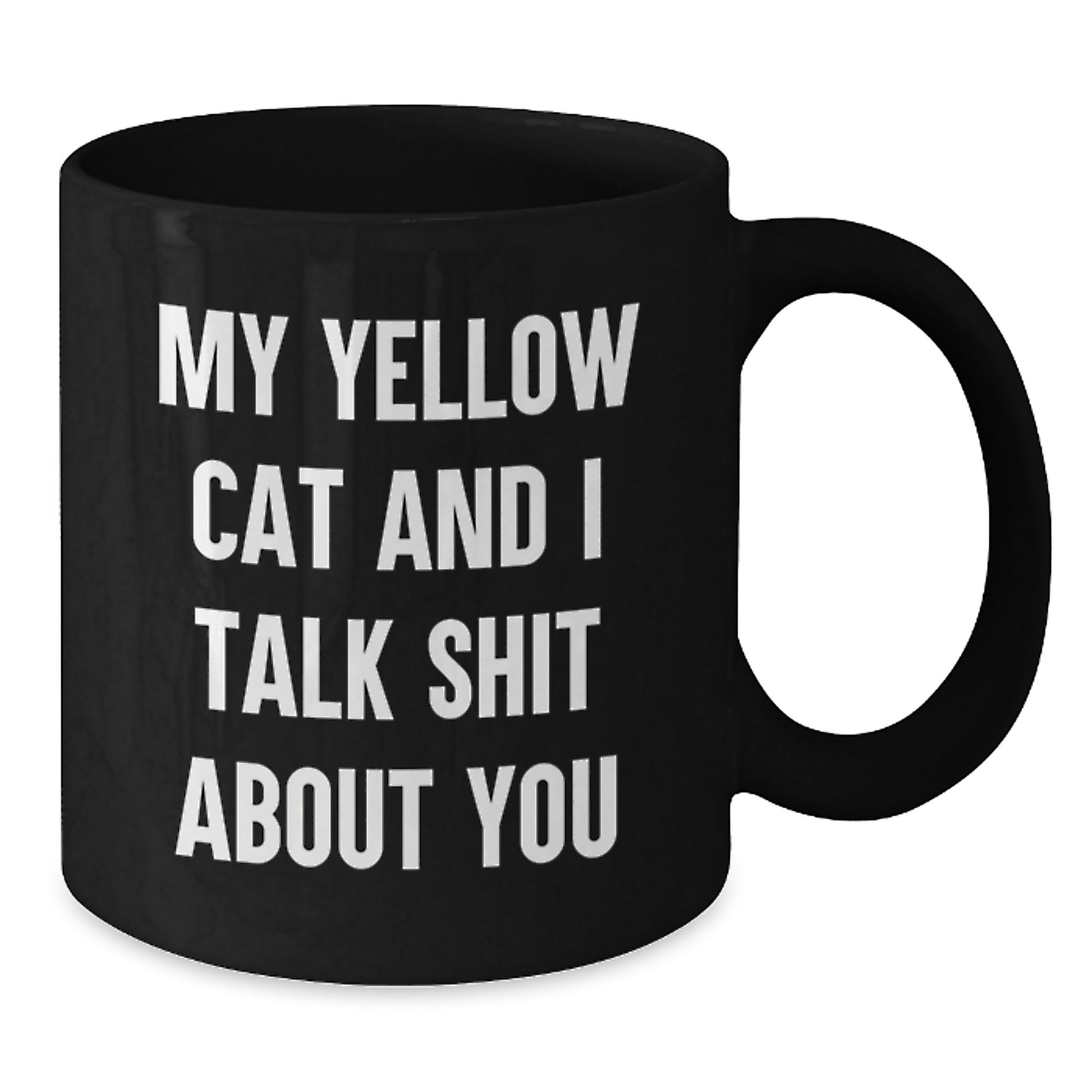 Yellow Cat Humor Funny Black Coffee Mug Gifts from Family, Friends for Dad on Father's Day - Additional