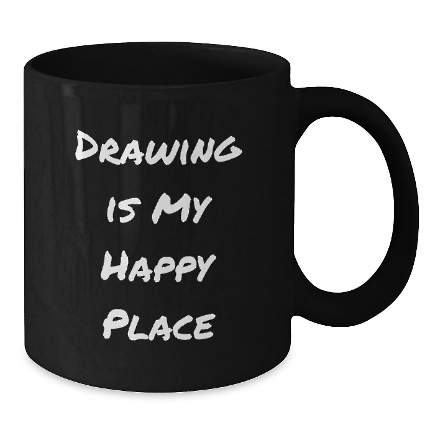 Funny Drawing Gifts for Men, Black Coffee Mug from Drawing Is My Happy Place Collection for Father's Day Unique Gifts - Additional