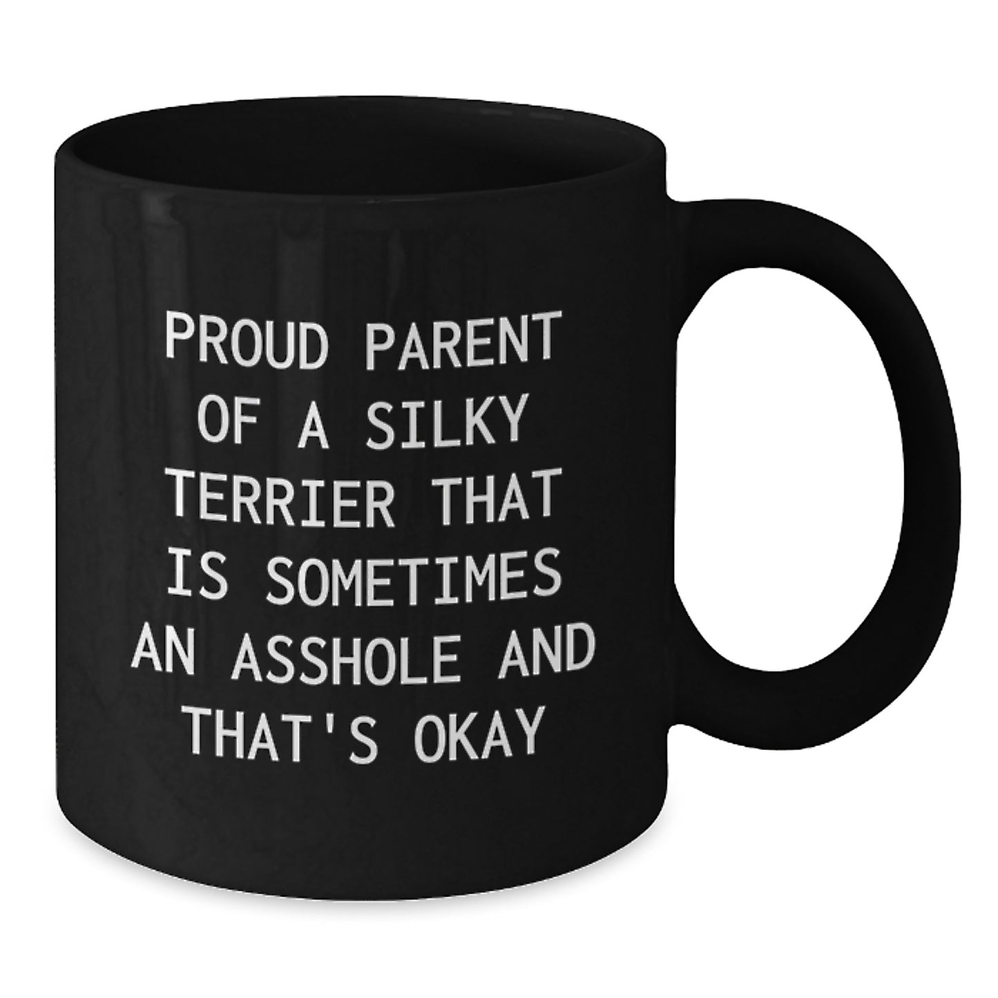Funny Silky Terrier Dog Gifts, Black Coffee Mug for Dad, Proud Parent Mugs, Father's Day Unique Gifts from Men to Family - Additional