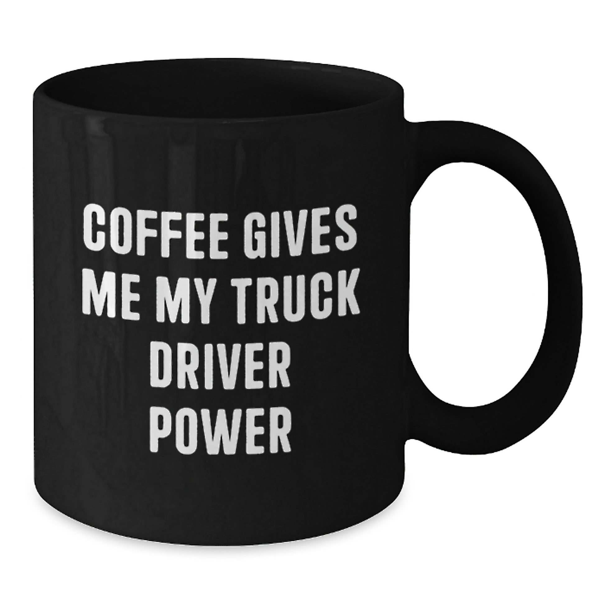 Funny Truck Driver Gifts for Men - Black Coffee Mugs with 'Coffee Gives Me My Truck Driver Power' Quote, Great for Truckers, Graduation Unique Gifts for Friends, Coworkers, Family - Additional