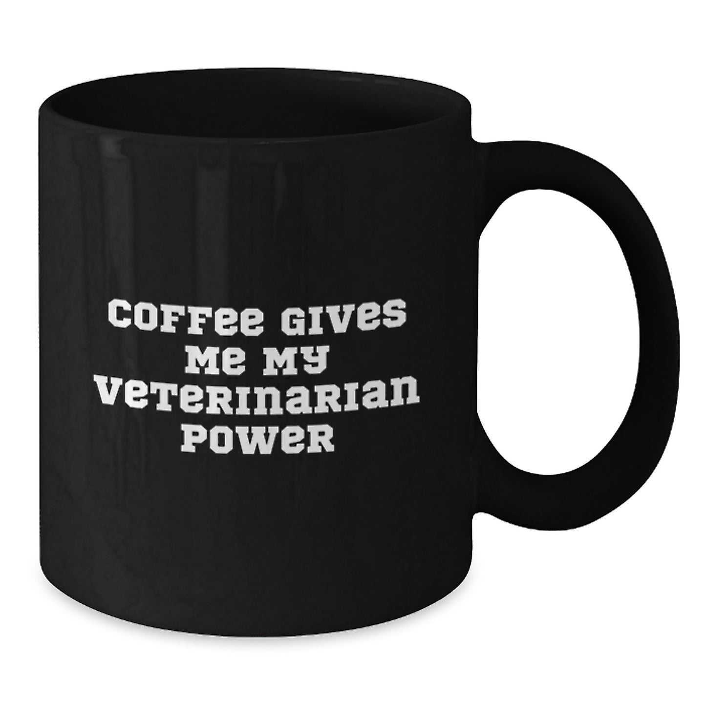 Funny Veterinarian Gifts for Veterinarians, Black Coffee Mug with 'Coffee Gives Me My Veterinarian Power', Gifts from Family for Graduation Unique Gifts - Additional