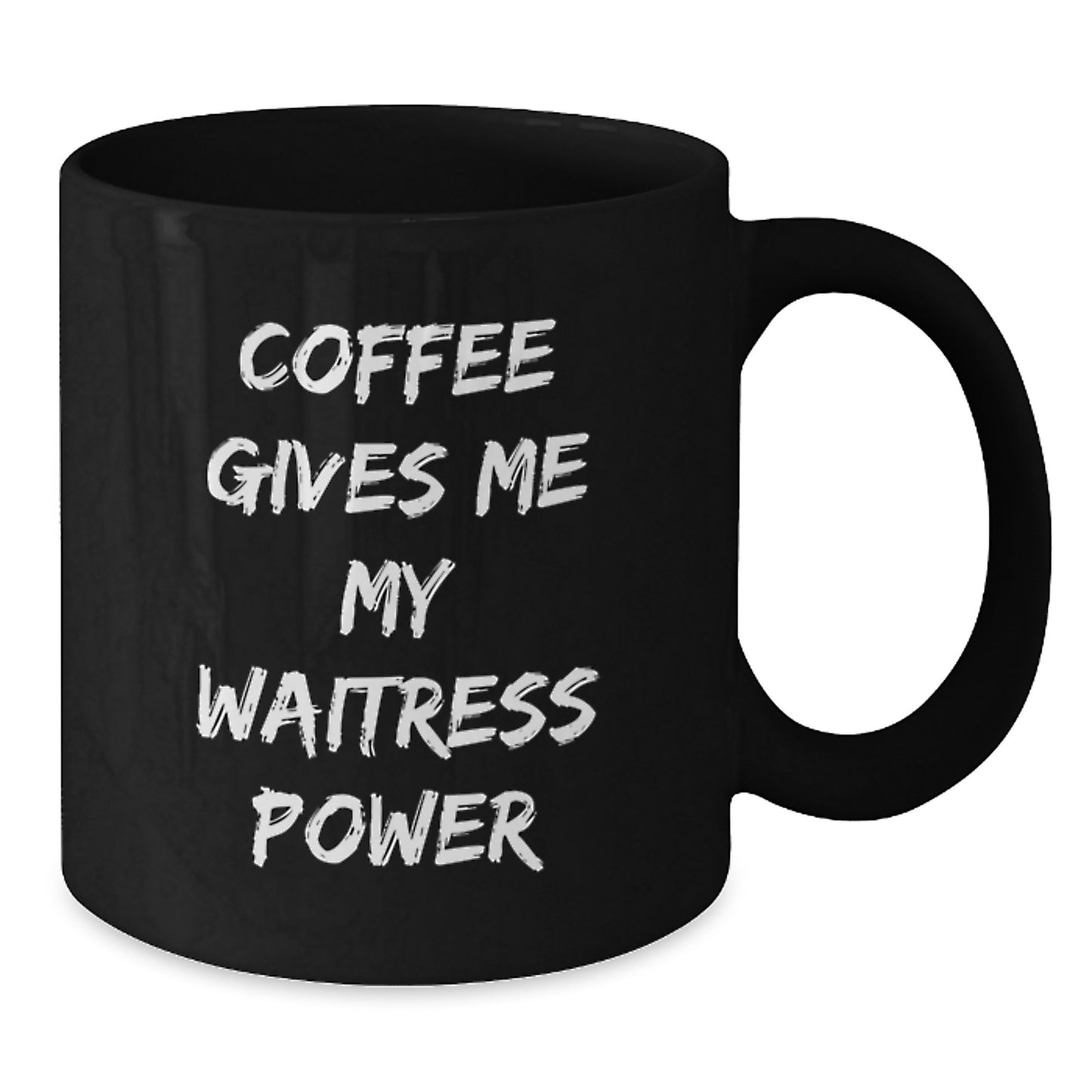 Funny Waitress Gifts for Her, Coffee Gives Her Power Mug, Black Ceramic 11oz/15oz Graduation Unique Gifts from Friends - Additional