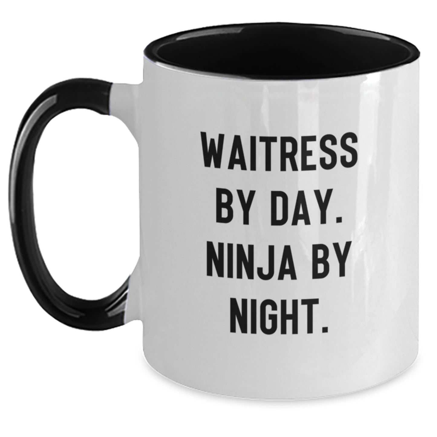 Gifts from Friends - Waitress By Day Ninja By Night Funny Two Tone Coffee Mugs for Waitress at Graduation Gifts - Main