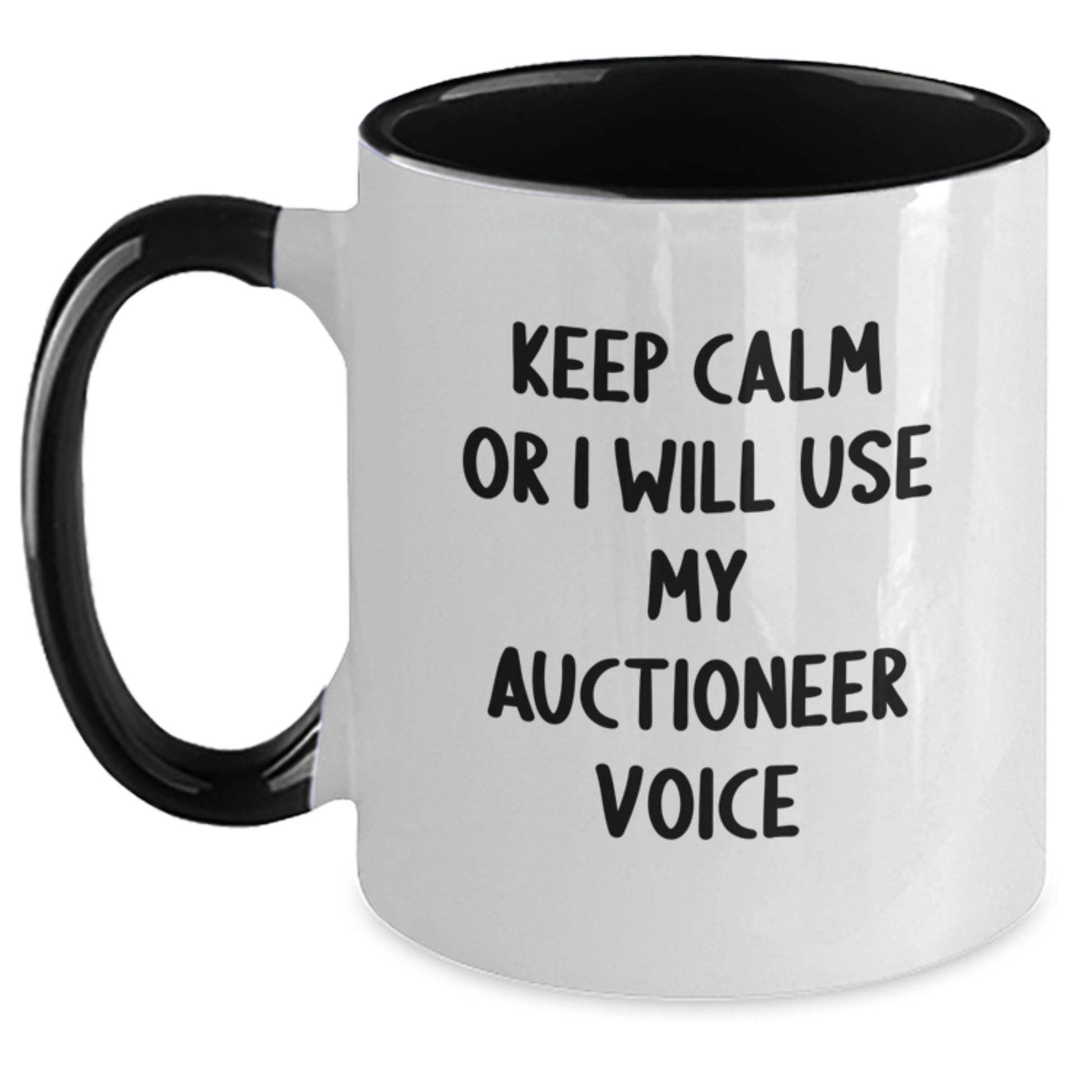 Funny Auctioneer Gifts from Friends - Inspirational Two Tone Coffee Mug for Auctioneer Graduation Unique Gifts - Main