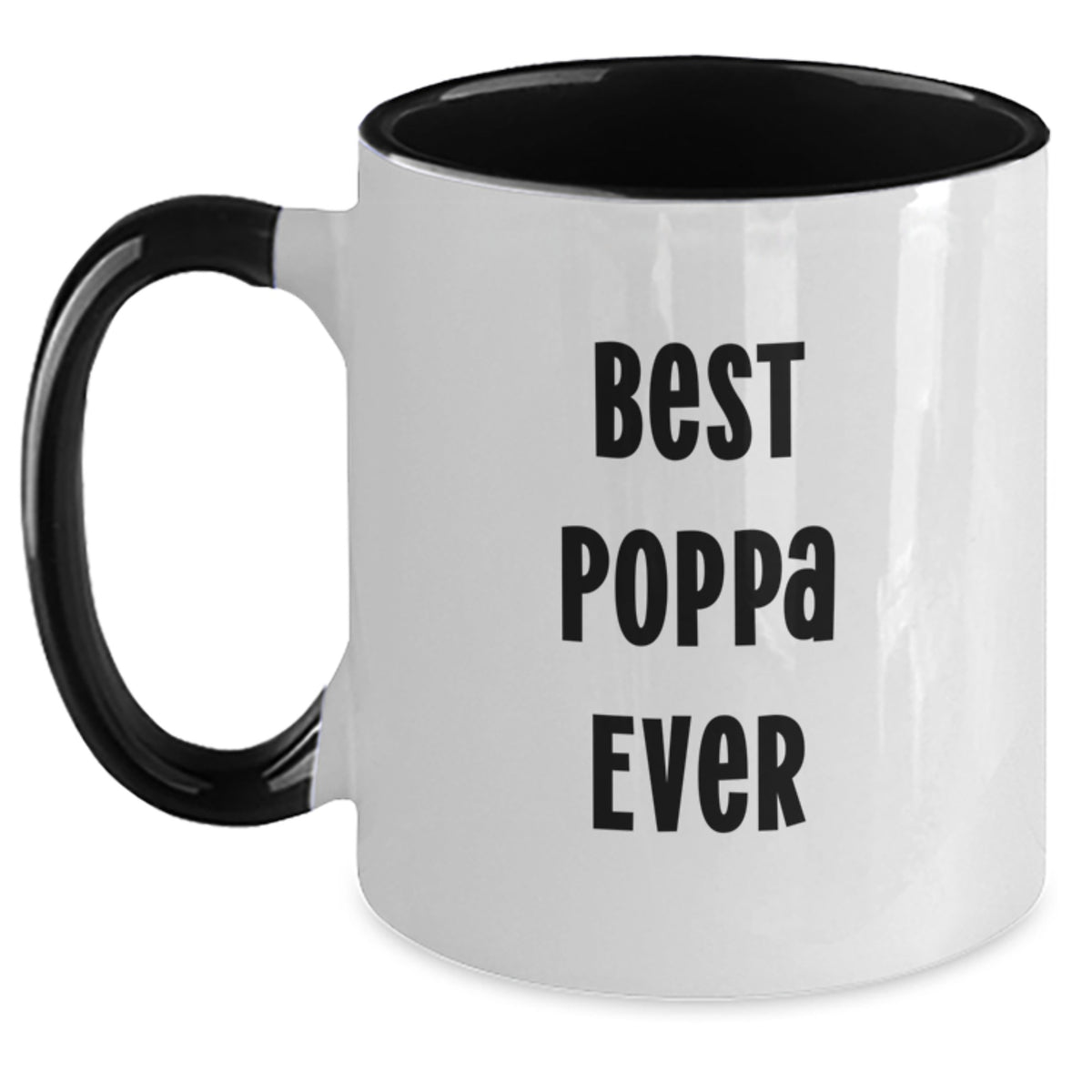 Funny Poppa Gifts for Him Two Tone Coffee Mugs - Best Poppa Ever - Valentine's Unique Gifts from Men to Poppa - Main