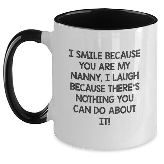 Funny Nanny Gifts for Nanny, Unique Two Tone Coffee Mug for Nanny, Gifts from Family to Nanny for Graduation - Main