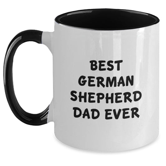 German Shepherd Dog Lover Gifts from Men to Dad Valentine's Unique Two Tone Coffee Mug Best Dad Ever - Main