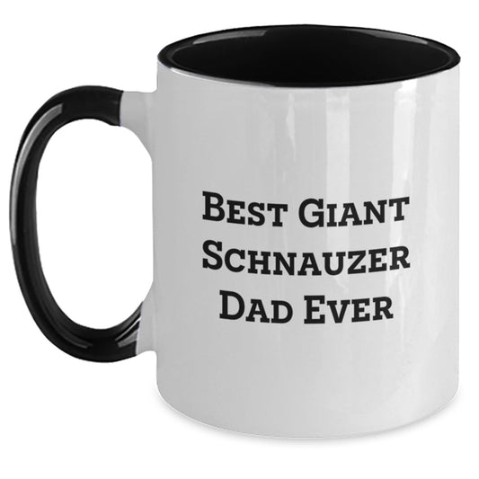 Funny Giant Schnauzer Dog Gifts for Men - Best Dad Ever Two Tone Coffee Mug, Valentine's Unique Gifts from Men - Main
