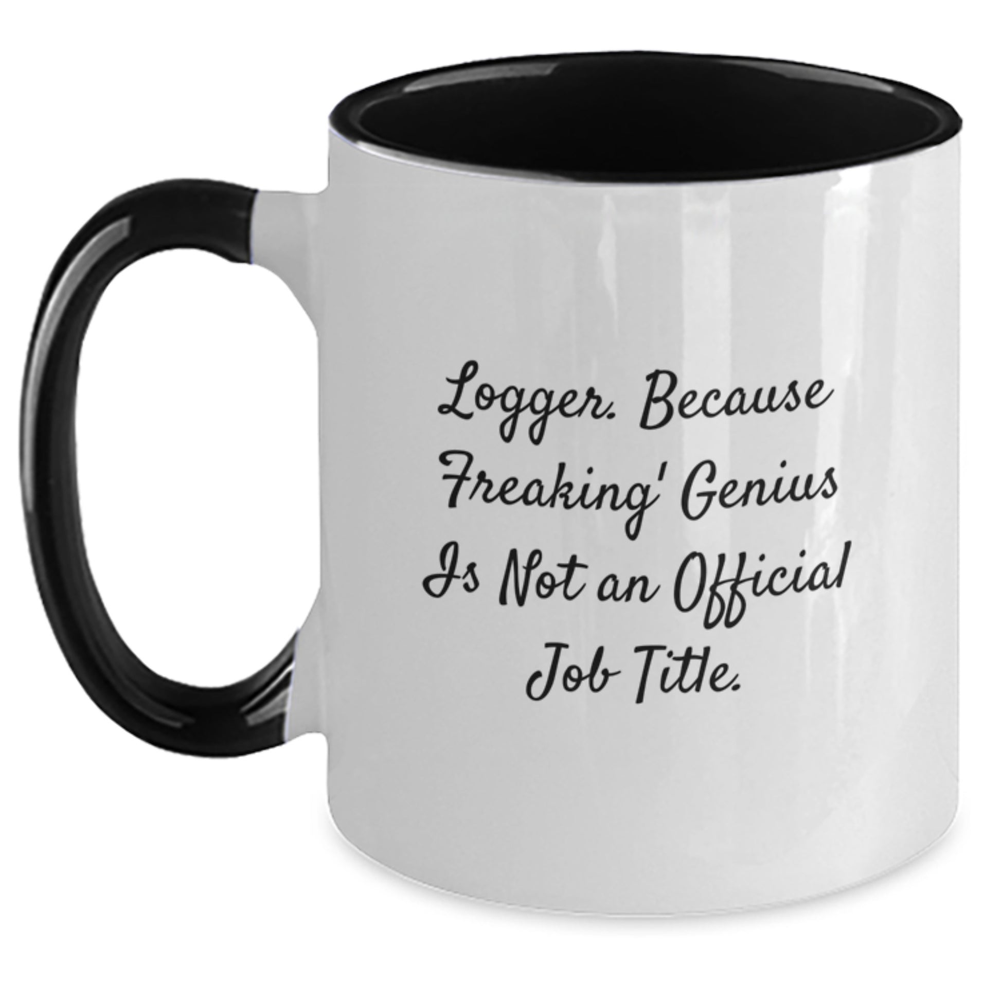 Birthday Gift for Her Logger Two Tone Coffee Mug Present Black White - Main