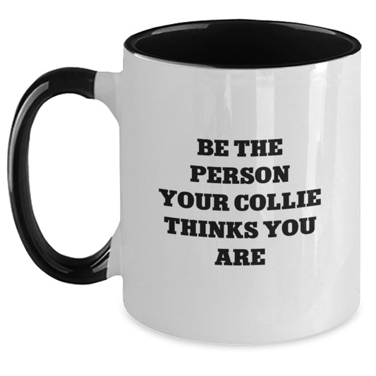 Collie Dog Lovers Unique Funny Gifts from Friends and Family for Valentine's Two Tone Coffee Mug - Main