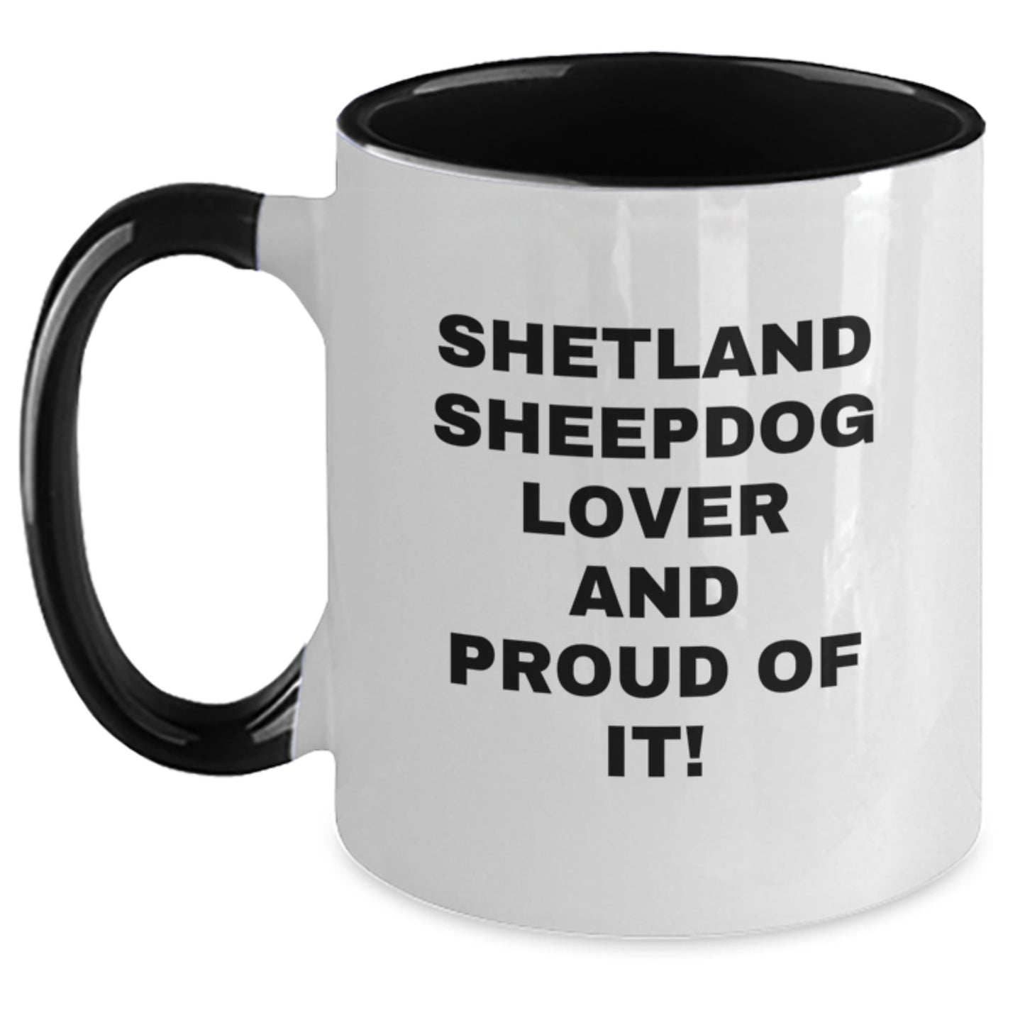 Shetland Sheepdog Lover Gifts, Funny Two Tone Coffee Mug for Shetland Sheepdog Men and Women Friends Family - Valentine's Unique Presents from Lover - Main