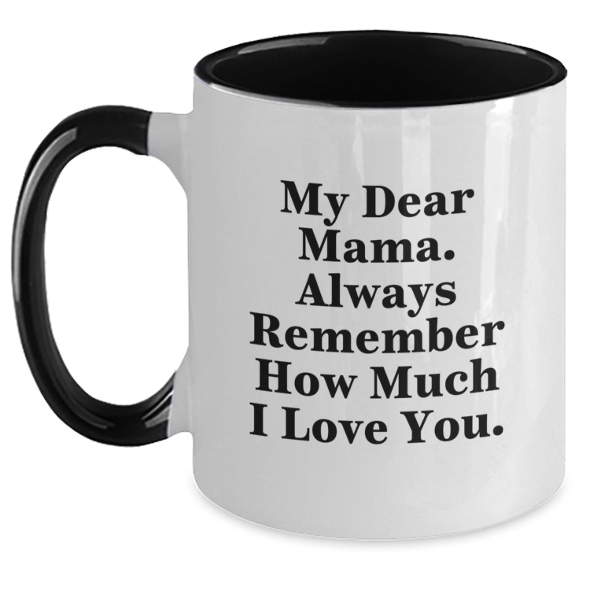 Mama Keepsake Two Tone Coffee Mug Birthday Gift for Her Black & White - Main