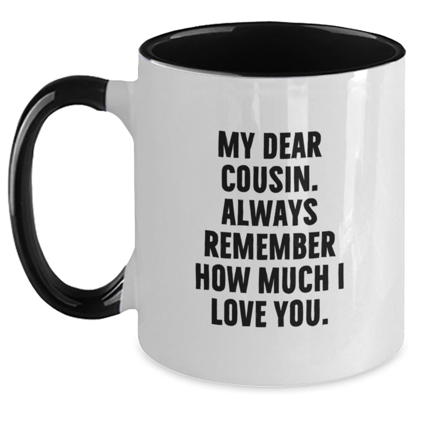 Cousin Favorite Two Tone Coffee Mug for Kids Birthday Gift Black & White - Main