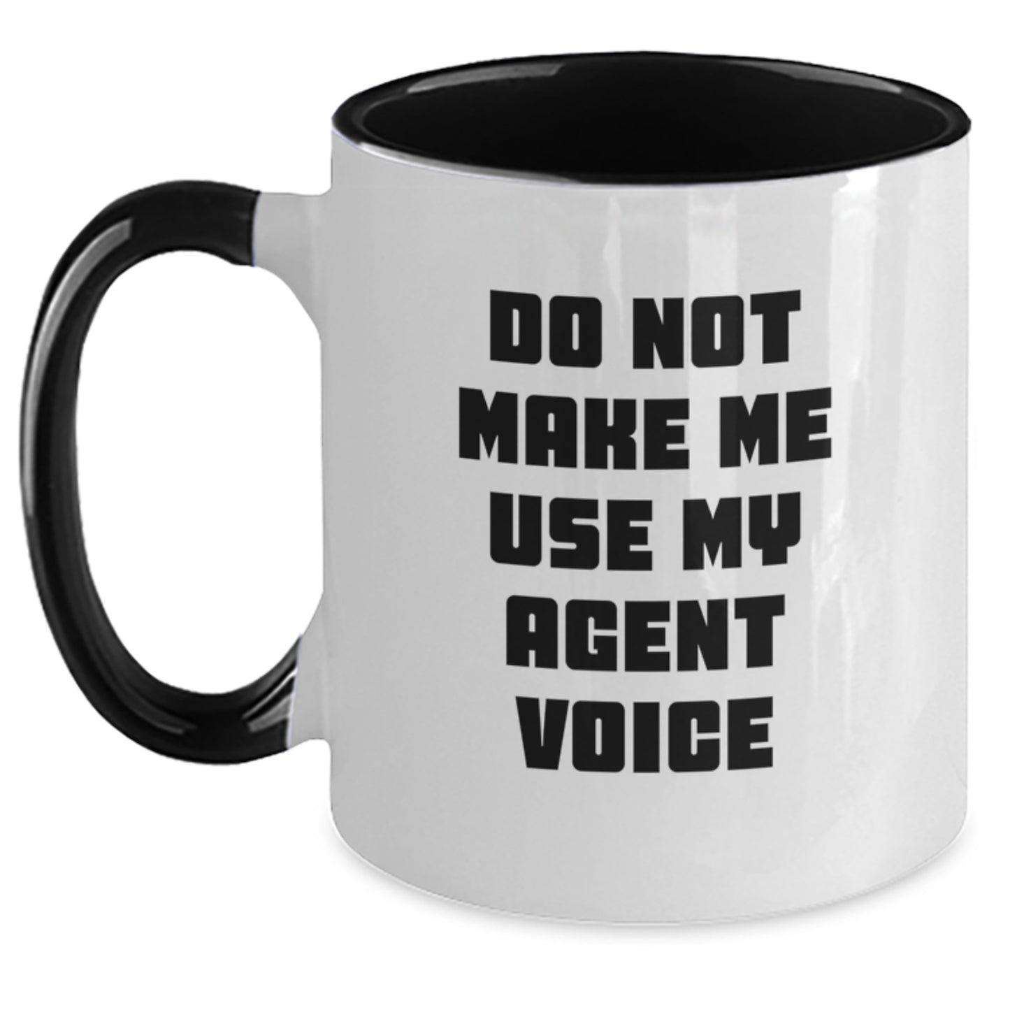 Funny Agent Gifts for Agent from Friends, Two Tone Coffee Mugs with 'Do Not Make Me Use My Agent Voice' Quote, Perfect Graduation Unique Gifts for Agent - Main
