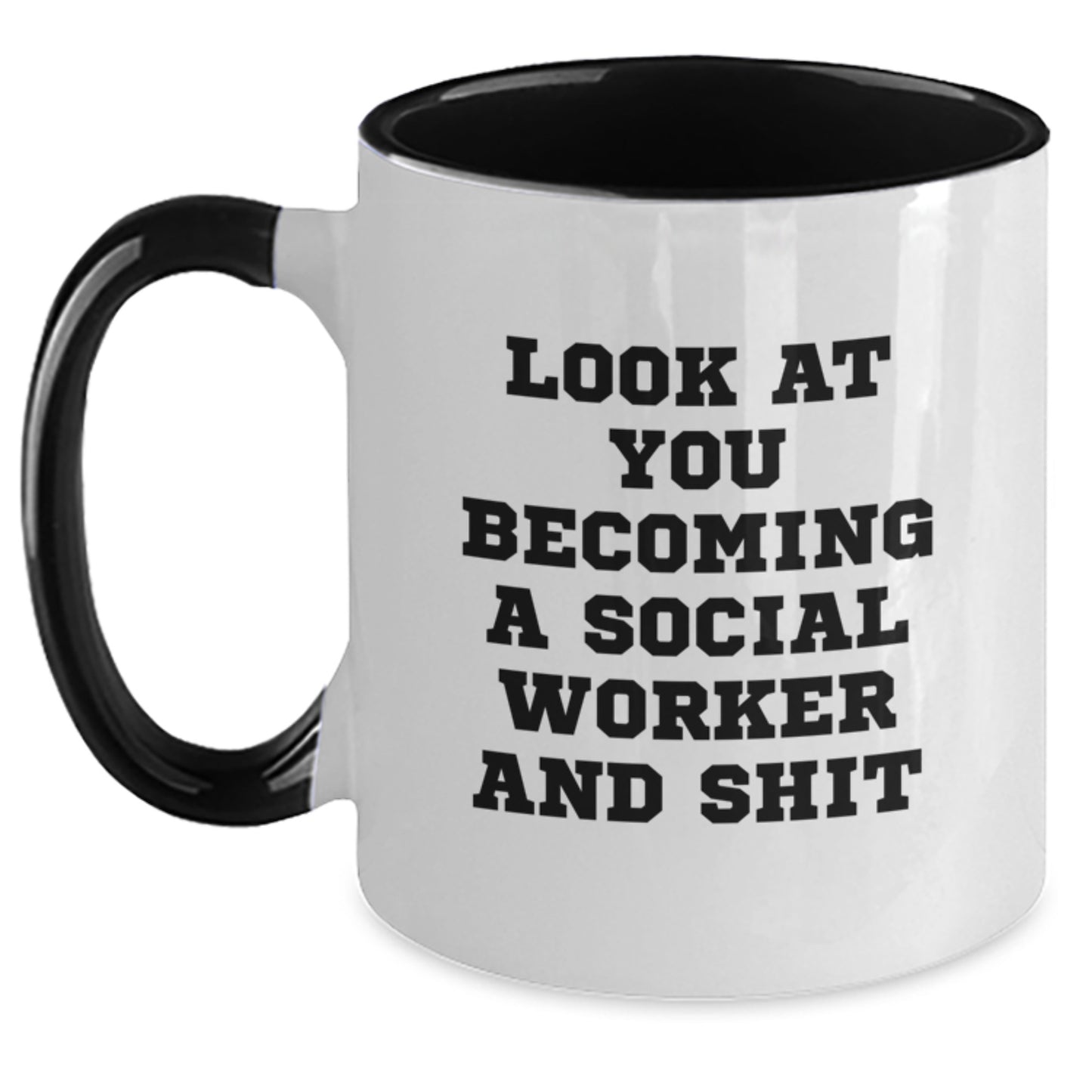 Funny Social Worker Gifts from Men - Unique Two Tone Coffee Mug for Social Worker - Mother's Day Unique Gifts for Mom - Main