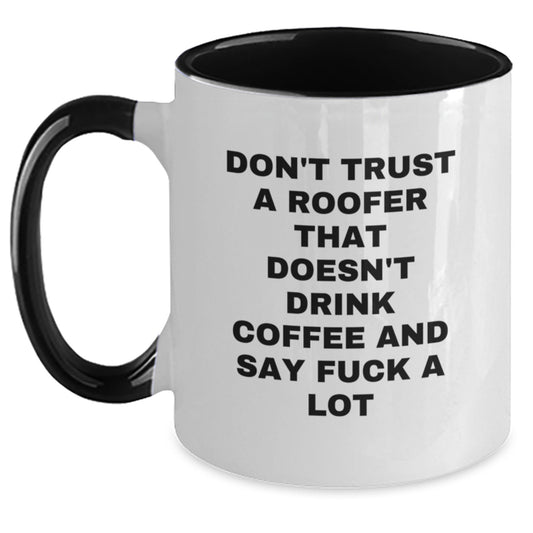 Birthday Gift Roofer Coffee Mug Present for Her – Two Tone Ceramic - Main