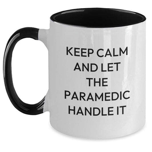 Funny Rescue Worker Gifts, Birthday Unique Gifts from Friends to Rescue Worker, Keep Calm And Rescue Worker Handle It Two Tone Coffee Mug - Main