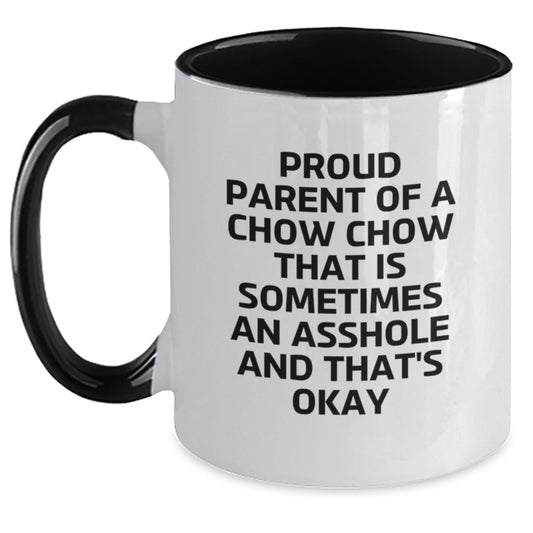 Funny Chow Chow Dog Gifts for Men from Proud Parents, Unique Graduation Unique Gifts for Chow Chow Owners, Two Tone Coffee Mug - Main