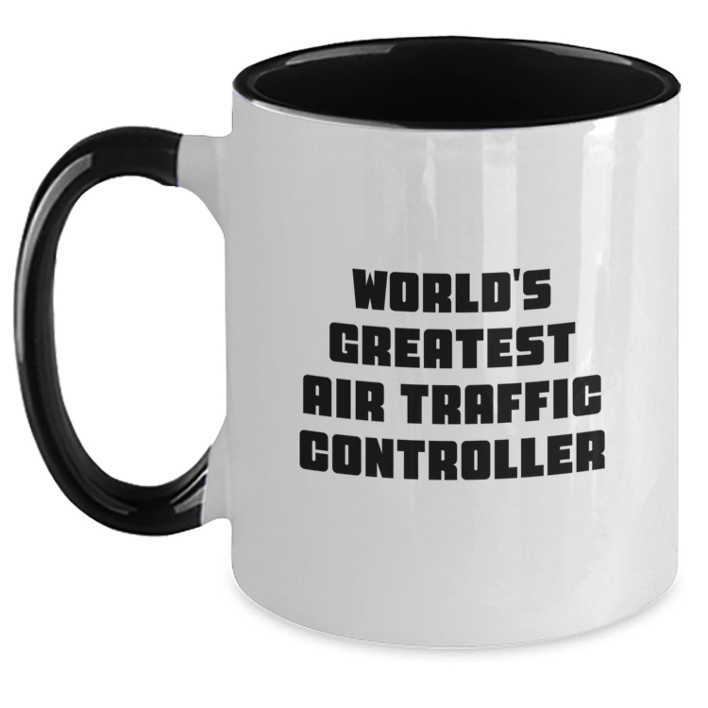 Funny Air Traffic Controller Gifts from Family - World's Greatest Air Traffic Controller Two Tone Coffee Mug for Graduation Unique Gifts for Air Traffic Controller Friends - Main