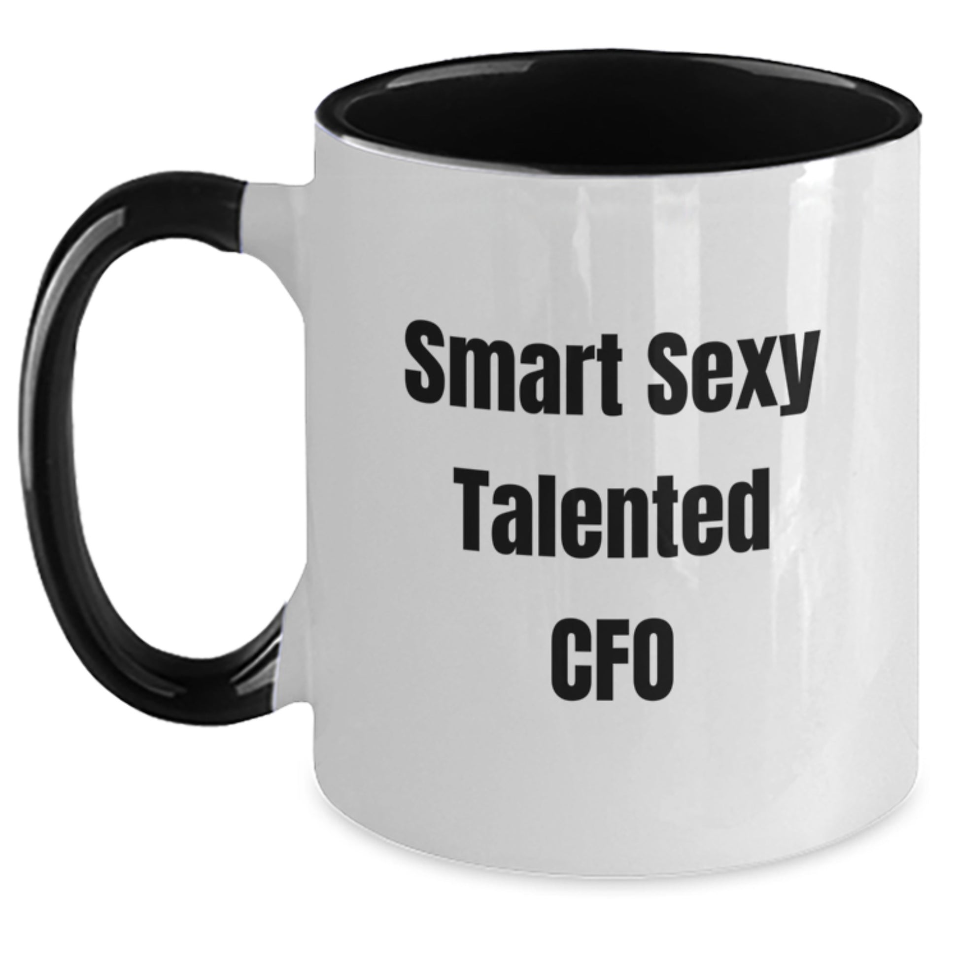 Funny Smart Sexy CFO Gifts from Boss to Graduation Winner Two Tone Coffee Mug - Red and White, Navy and White, Pink and White, Black and White - Main