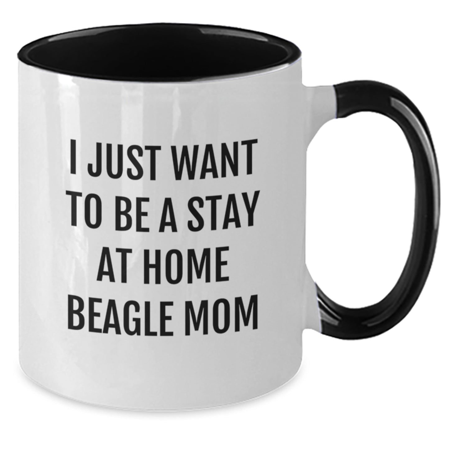 Funny Beagle Dog Gifts for Beagle Moms, Unique Valentine's Gifts from Friends to Family, Two Tone Coffee Mug - I Just Want To Be A Stay At Home Beagle Mom - Additional