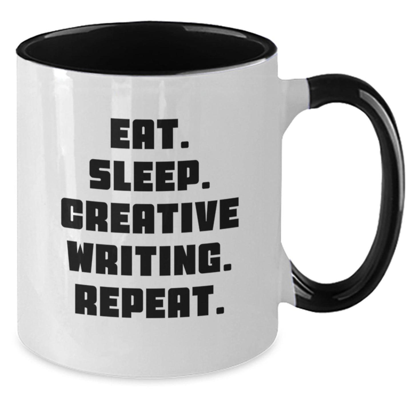 Funny Creative Writing Gifts for Valentine's - Two Tone Coffee Mugs with Eat. Sleep. Repeat. Quote - Additional