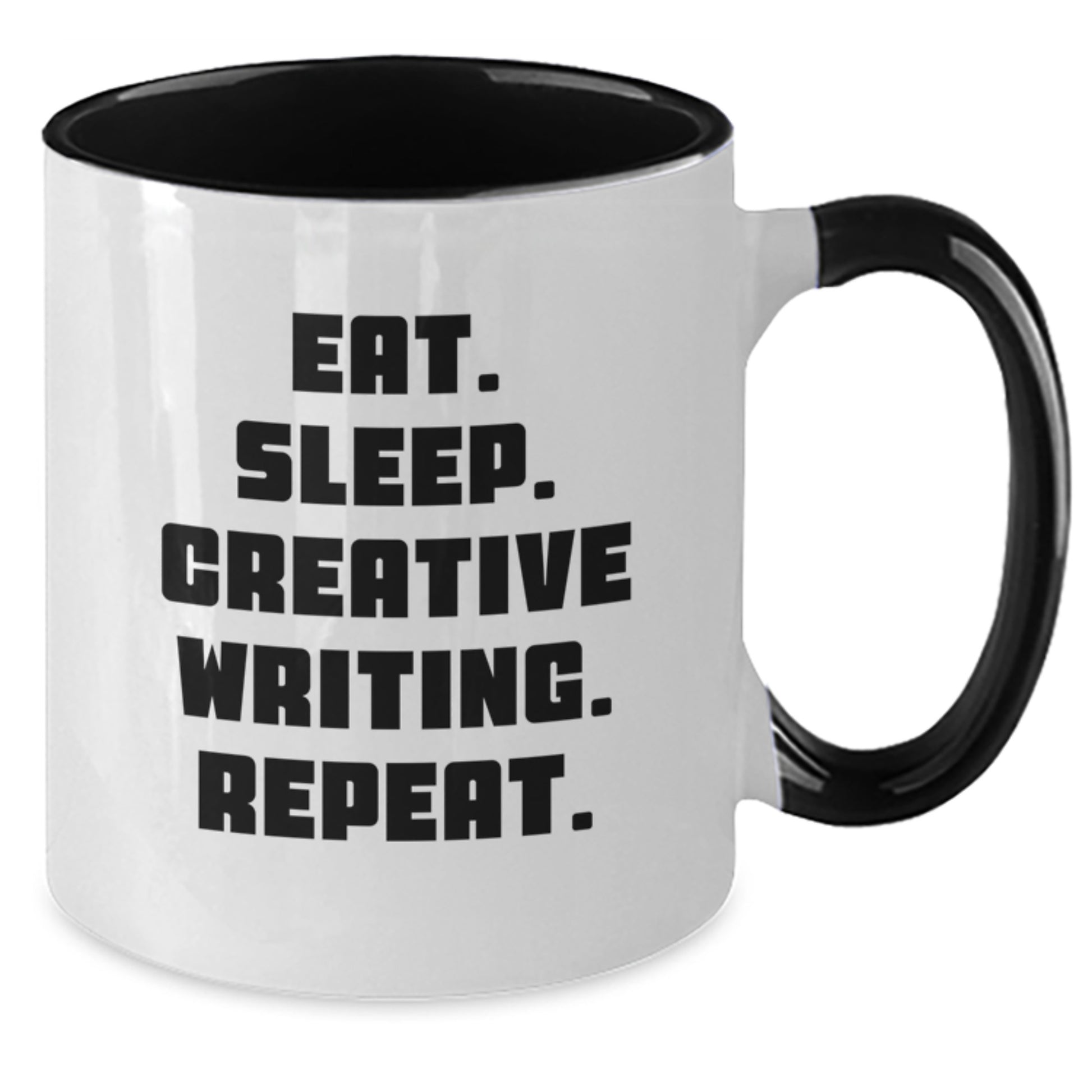 Funny Creative Writing Gifts for Valentine's - Two Tone Coffee Mugs with Eat. Sleep. Repeat. Quote - Additional