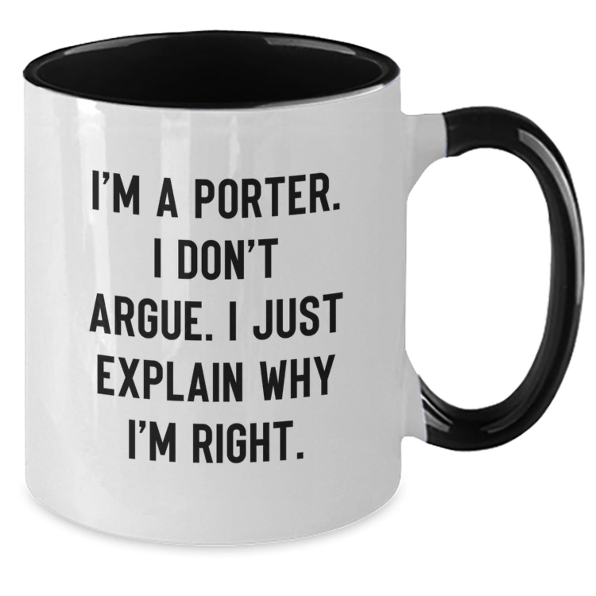 Gifts from Porter Lovers, Funny Porter Two Tone Coffee Mug for Porter on Valentine's, Unique Gifts for Porter - Additional