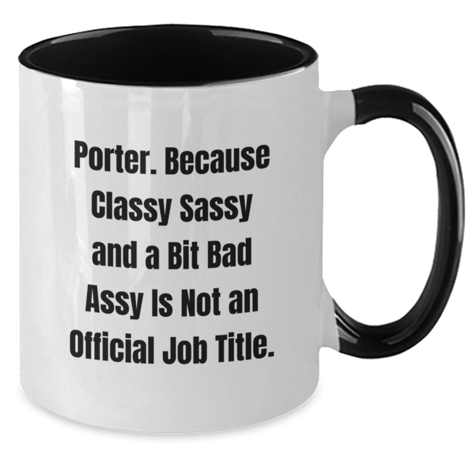 Birthday Gift Porter Two Tone Mug for Her – Black & White Present - Additional