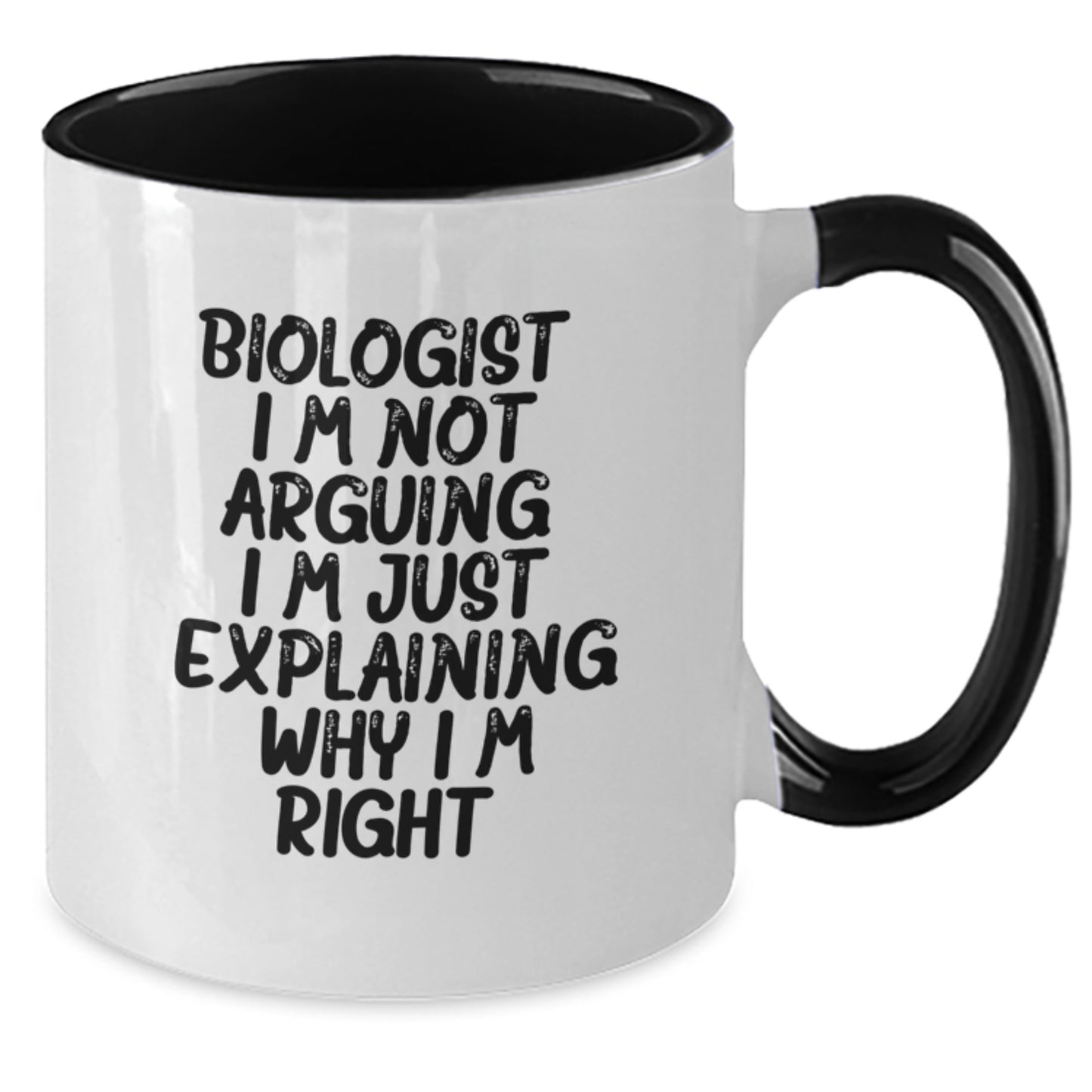 Witty Biologist Two Tone Mug – Birthday Gift for Friends in Black & - Additional
