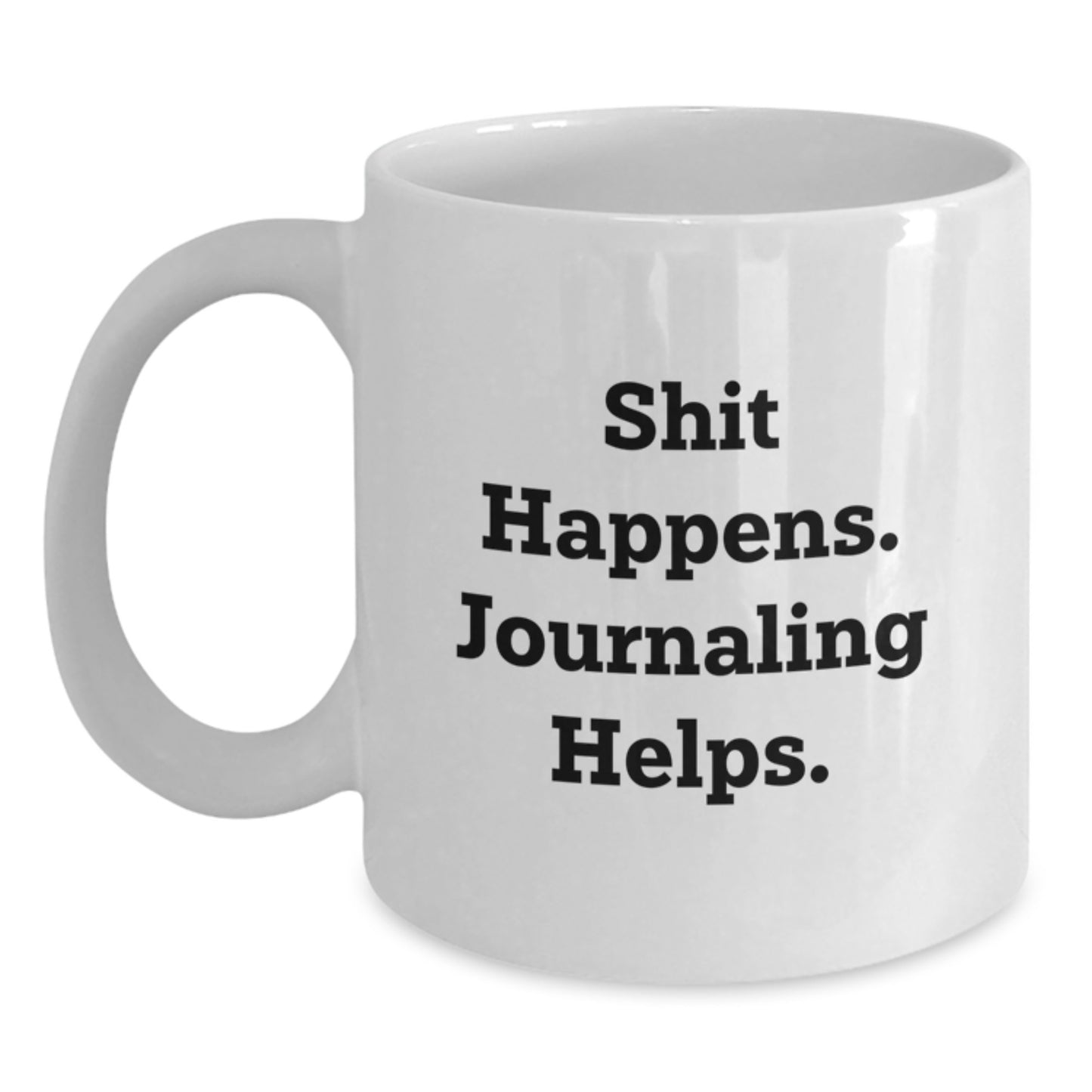 Funny Journaling Gifts for Journaling Men from Friends, White Coffee Mug for Journaling Women Graduation Unique Gifts - Main