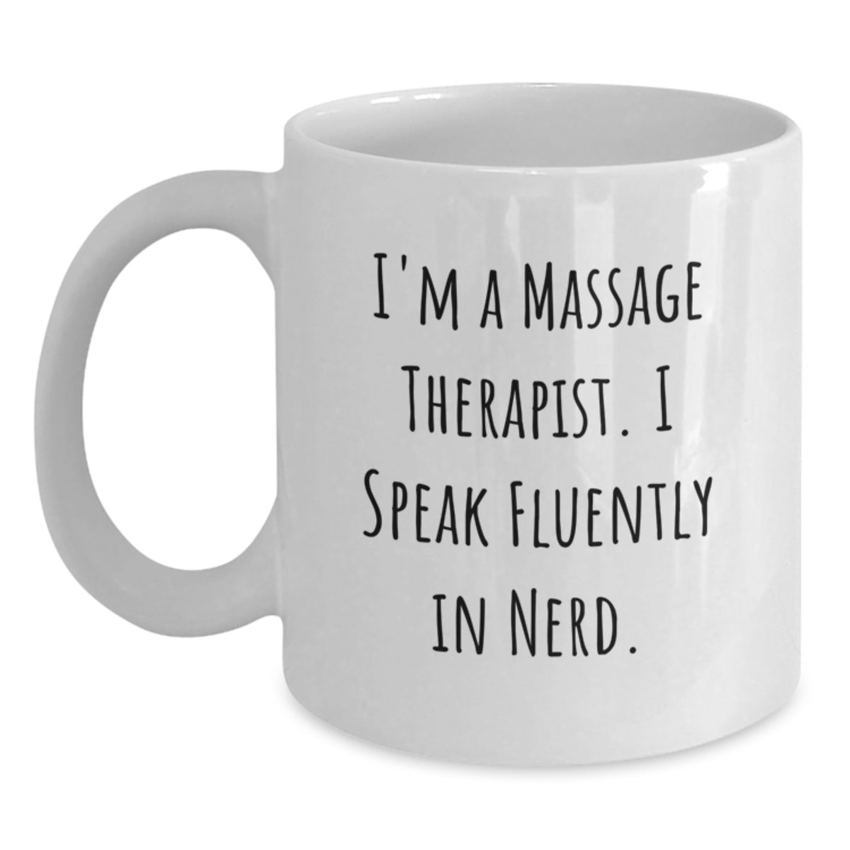 Funny Gift for Massage Therapist Friends Birthday Unique White Coffee Mugs, 'I Speak Fluently In genius' Quote, from Friends to Massage Therapist - Main