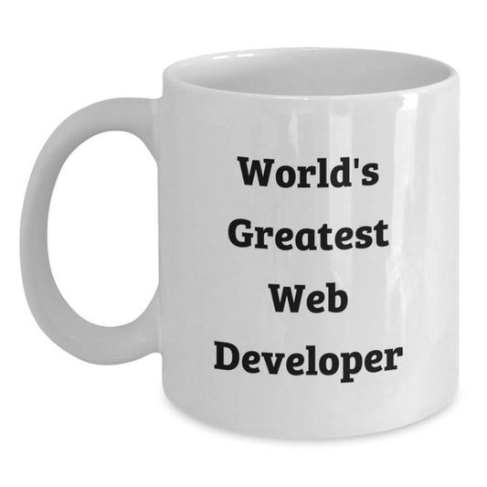 Funny World's Greatest Web Developer Gifts for Dad Web Developer White Coffee Mug - Gifts from Family for Father's Day Unique - Main