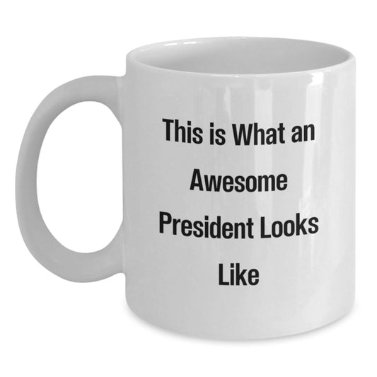 Funny Gifts from Friends to the President of the House - White Coffee Mug for Graduation Unique Gifts - Main