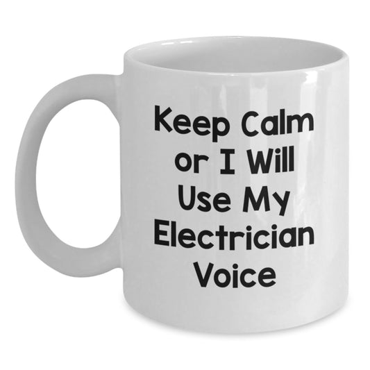 Electrician Keepsake White Coffee Mug for Him Graduation Gift - Main