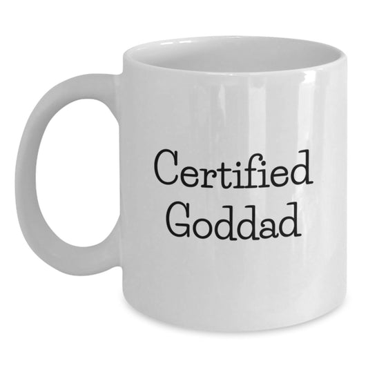 Gifts from Friends for the Amazing Goddad - Funny Quote White Coffee Mug for Birthday Unique Gifts - Main