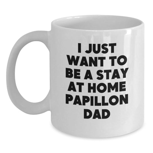 Papillon Dog Lover Gifts from Dad for Valentine's Unique White Coffee Mug - Main