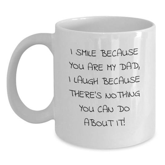 Funny Dad Gifts for Him, Graduation Unique Gifts from Family, White Coffee Mug for Dad's Special Day - Main