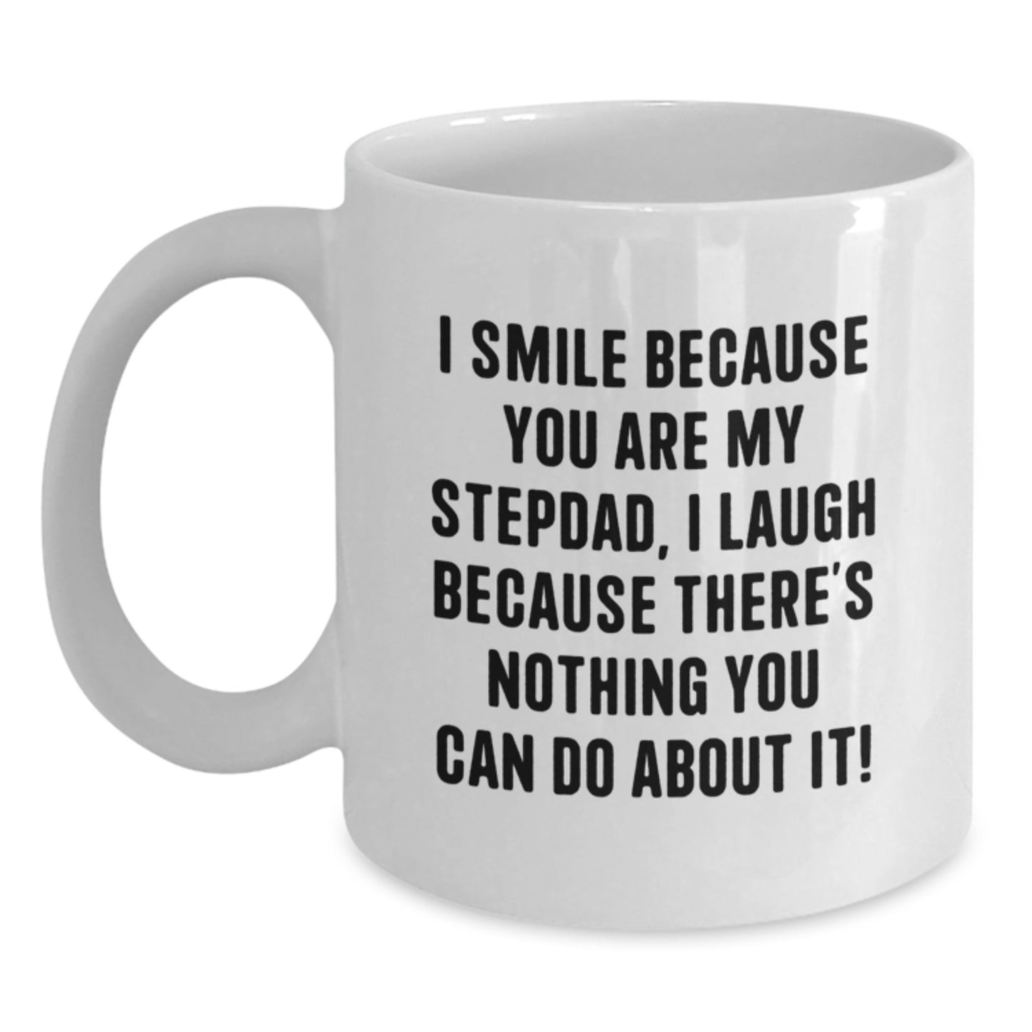 Funny Stepdad Gifts from Family, White Coffee Mug for Stepdad Graduation Unique Gifts - Main