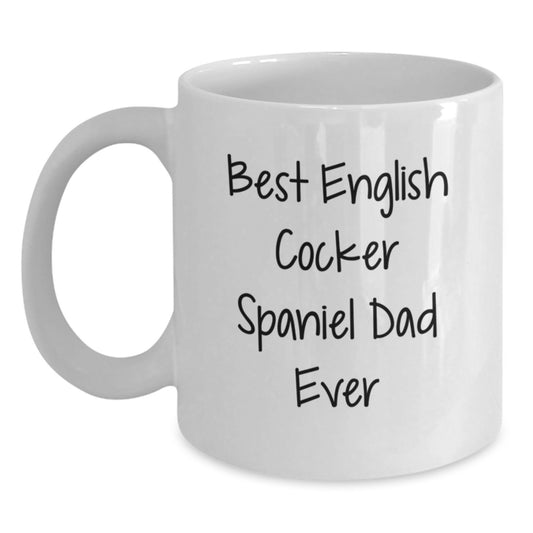 Funny English Cocker Spaniel Dad Ever Valentine's Gifts for Men from Women - White Coffee Mug - Main