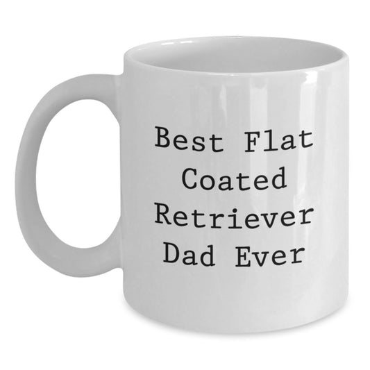 Flat Coated Retriever Dog Lover Gifts from Dad to Best Flat Coated Retriever Dad Ever, Funny White Coffee Mug for Valentine's Unique Gifts - Main
