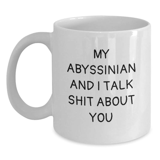 Funny Abyssinian Cat White Coffee Mugs Gifts for Mom - Gifts from Friends and Family - Main