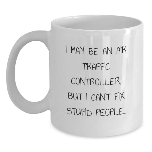 White Coffee Mug Air Traffic Controller Birthday Gift Idea for Coworkers - Main