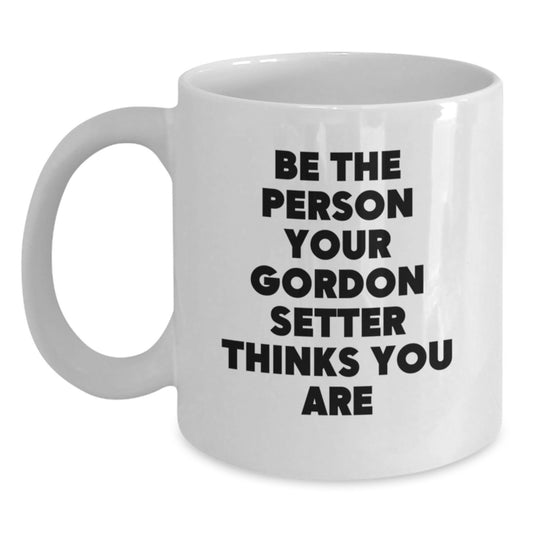 Funny Gordon Setter Dog Gifts for the One Who Loves Being the Pack Leader Valentine's White Coffee Mug - Main