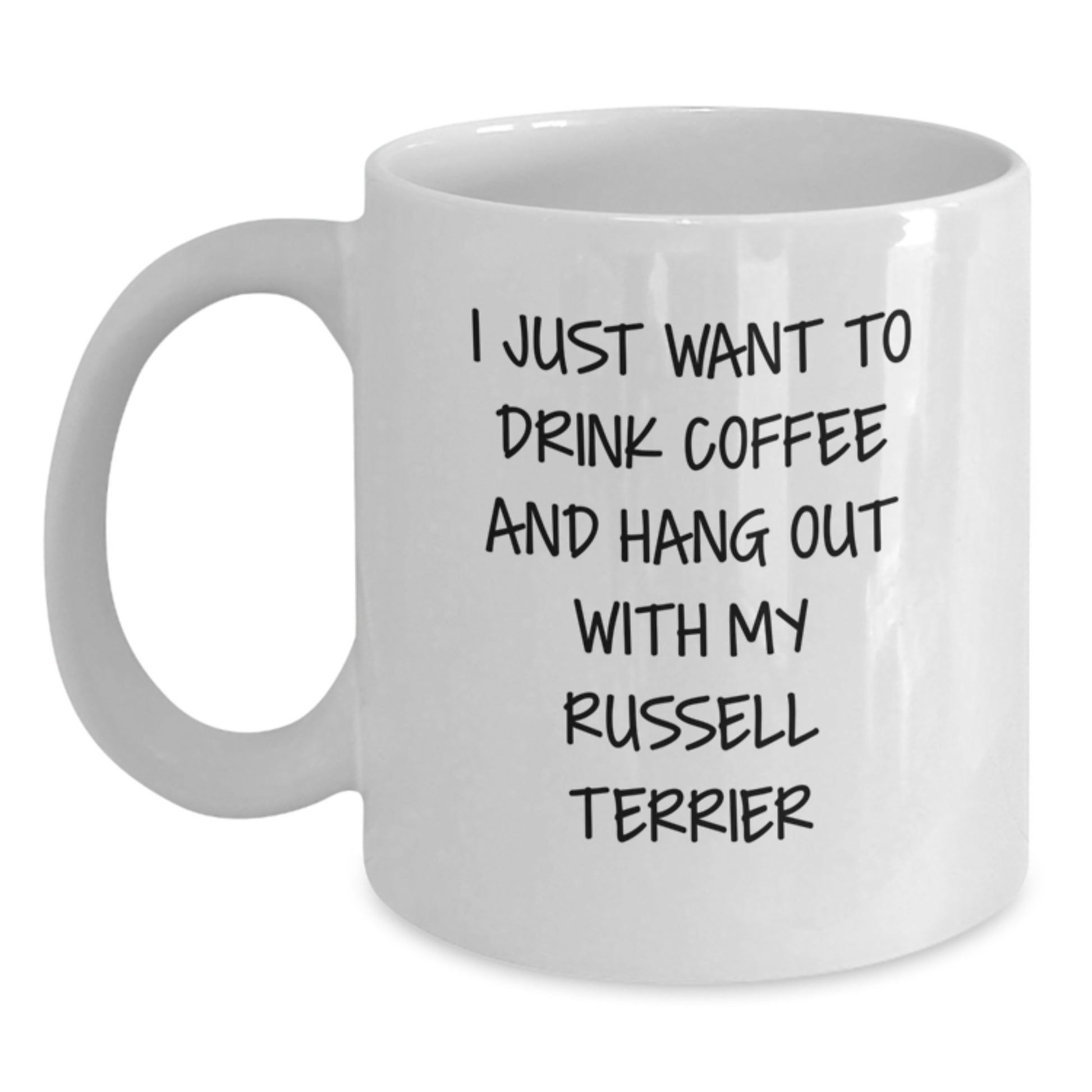 Funny Russell Terrier Dog Lover White Coffee Mug Gifts from Family Friends for Valentine's - Main