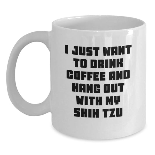 Funny Shih Tzu Dog Lover Gifts, White Coffee Mugs for Valentine's from Friends to Family - Main