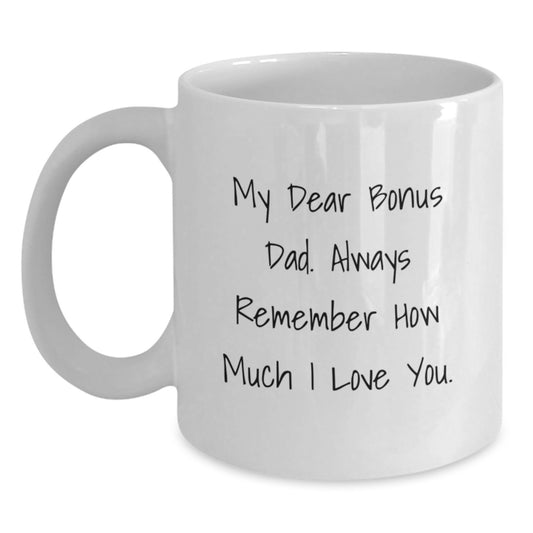Bonus Dad Keepsake White Coffee Mug 11oz Birthday Gift for Him - Main