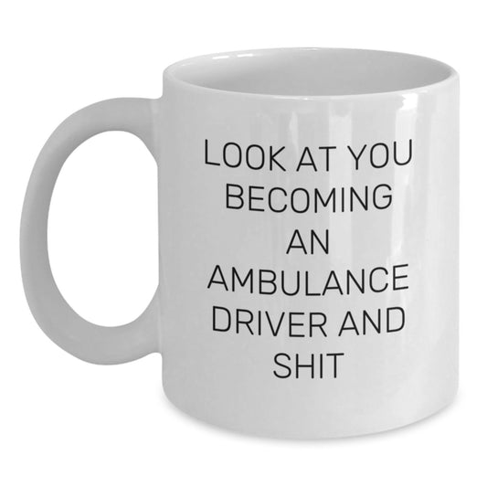 Funny Ambulance Driver Gifts for Men from Friends on Mother's Day - White Coffee Mug - Main