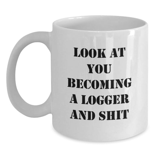 Logger Keepsake Coffee Mug for Him 11oz Microwave Safe Graduation Gift - Main