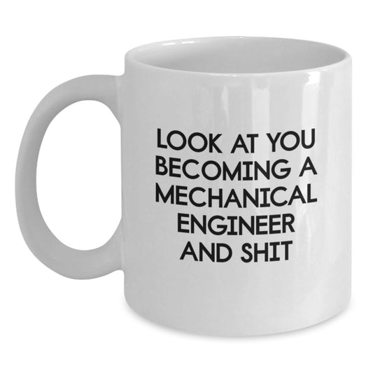 Mechanical Engineer Keepsake White Coffee Mug for Him Graduation Gift - Main